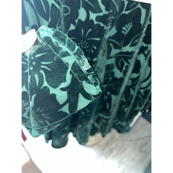 Silk Lore Beth Terrell Top Womens 1X Burnout Velvet Tunic Blouse Dark Romantic - Picture 4 of 8